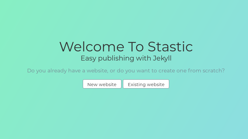 Stastic welcome page