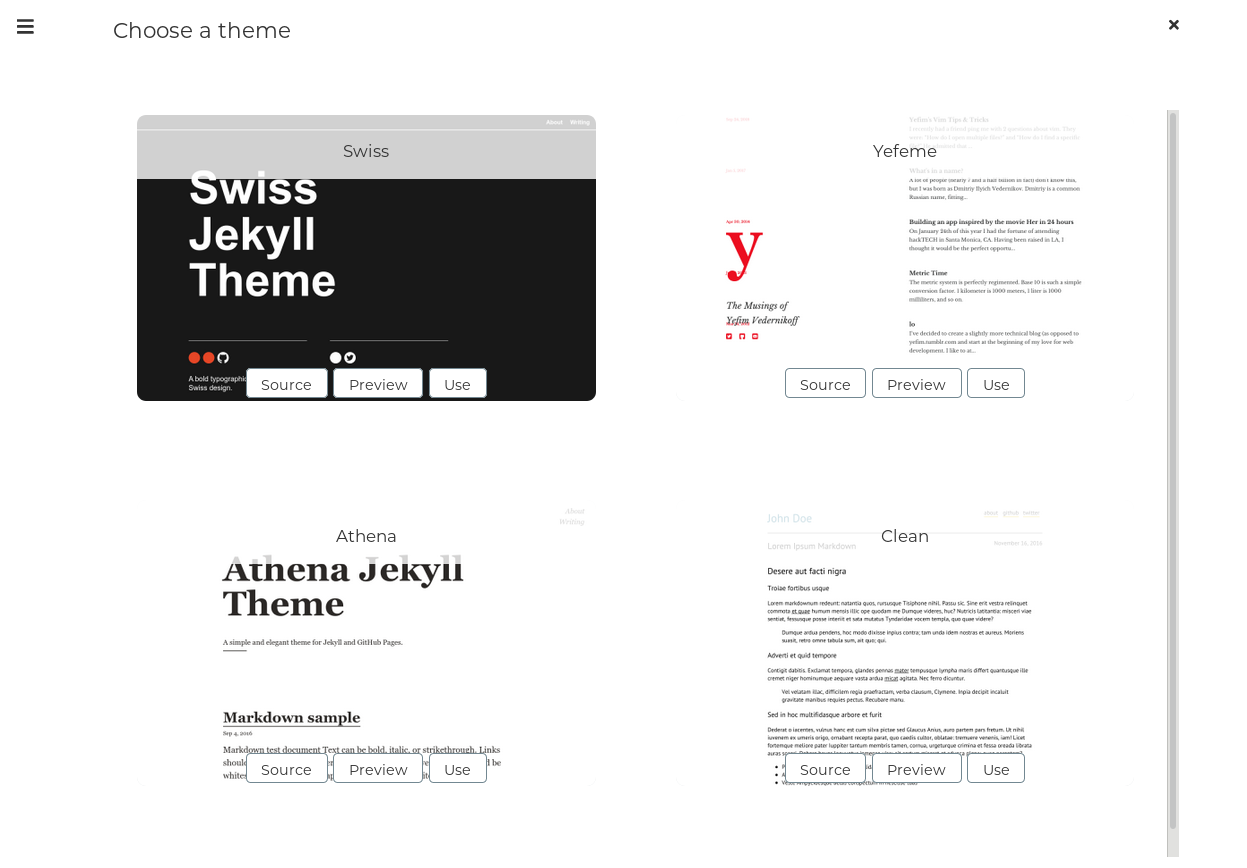 Choose a theme to create a website for free with Stastic editor